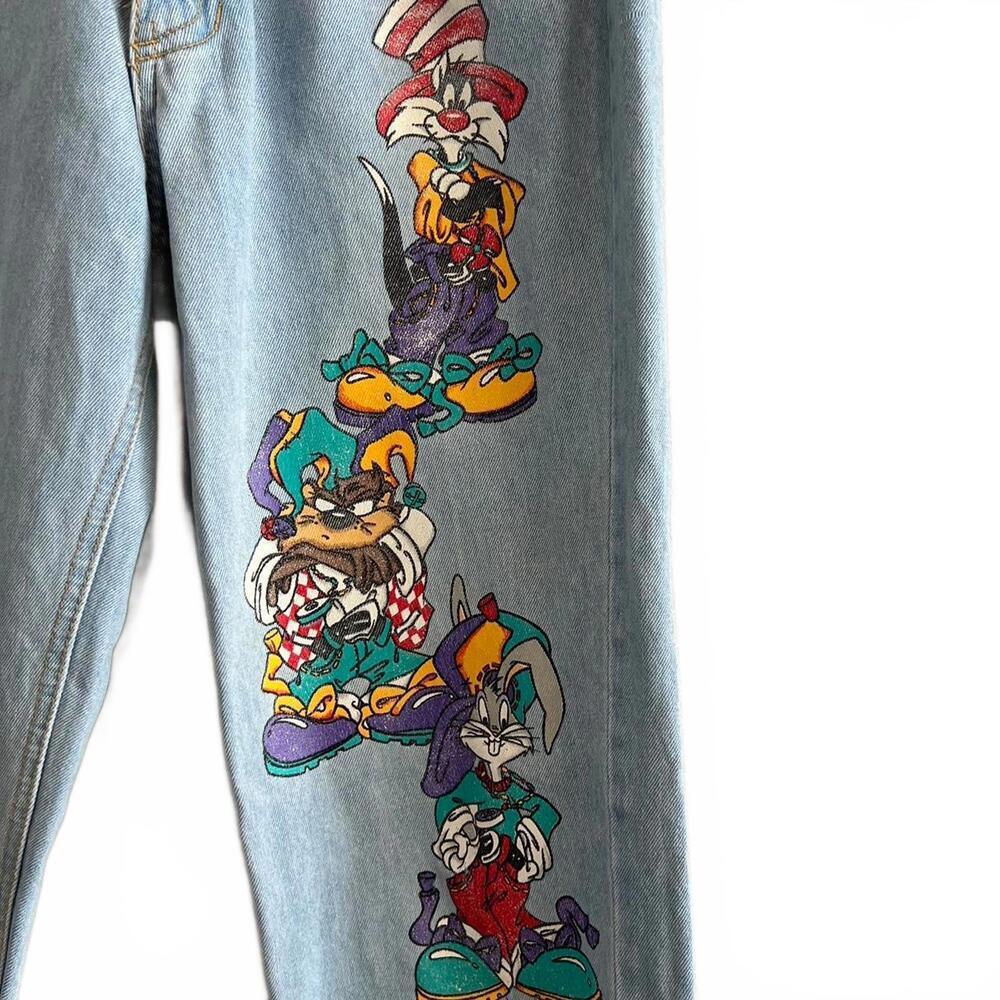 90S Vintage Looney Tunes Classic Denim Mom Jeans - Picture 2 of 8